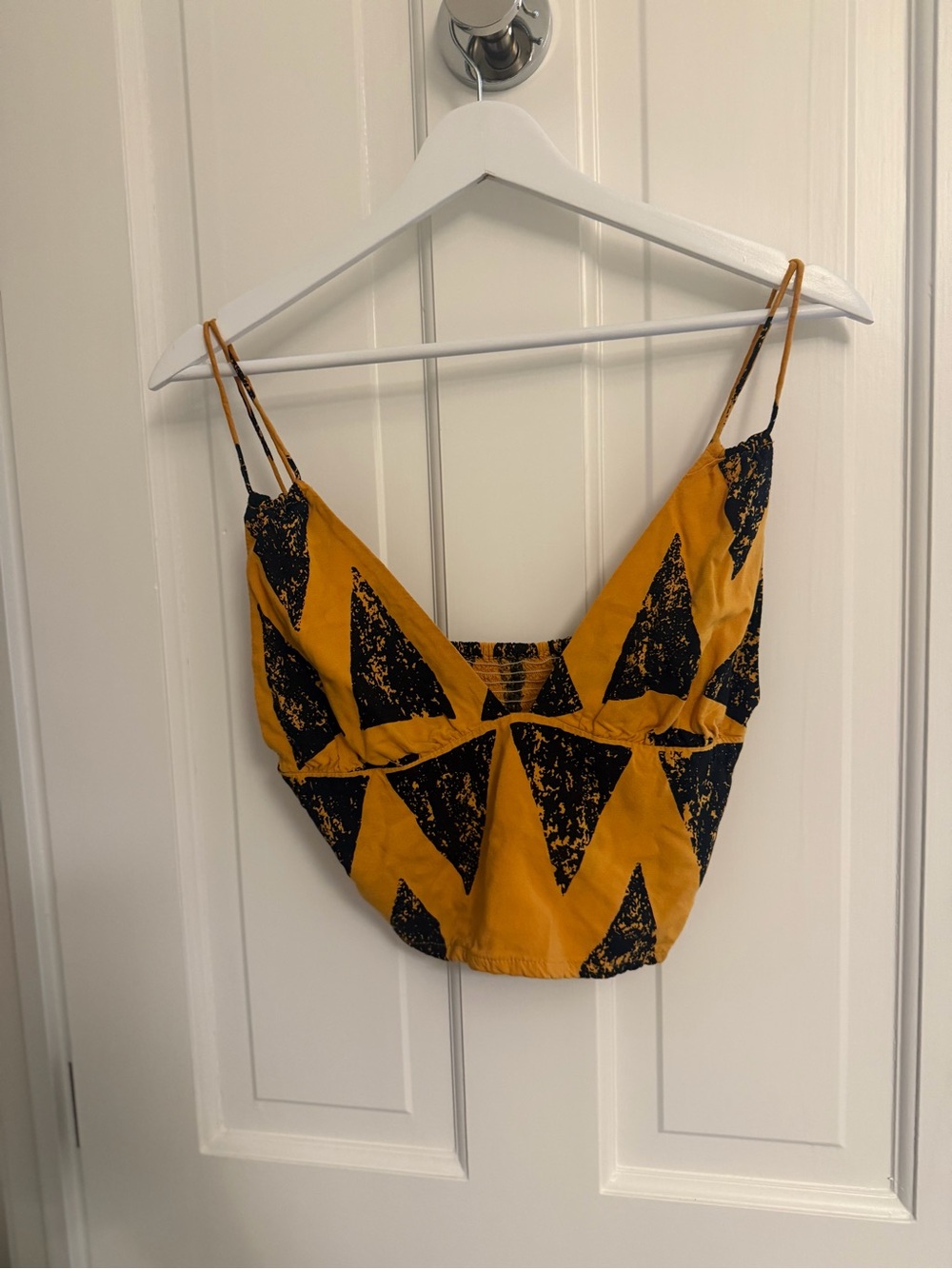 Free People Mustard Triangle Print Cami Top
